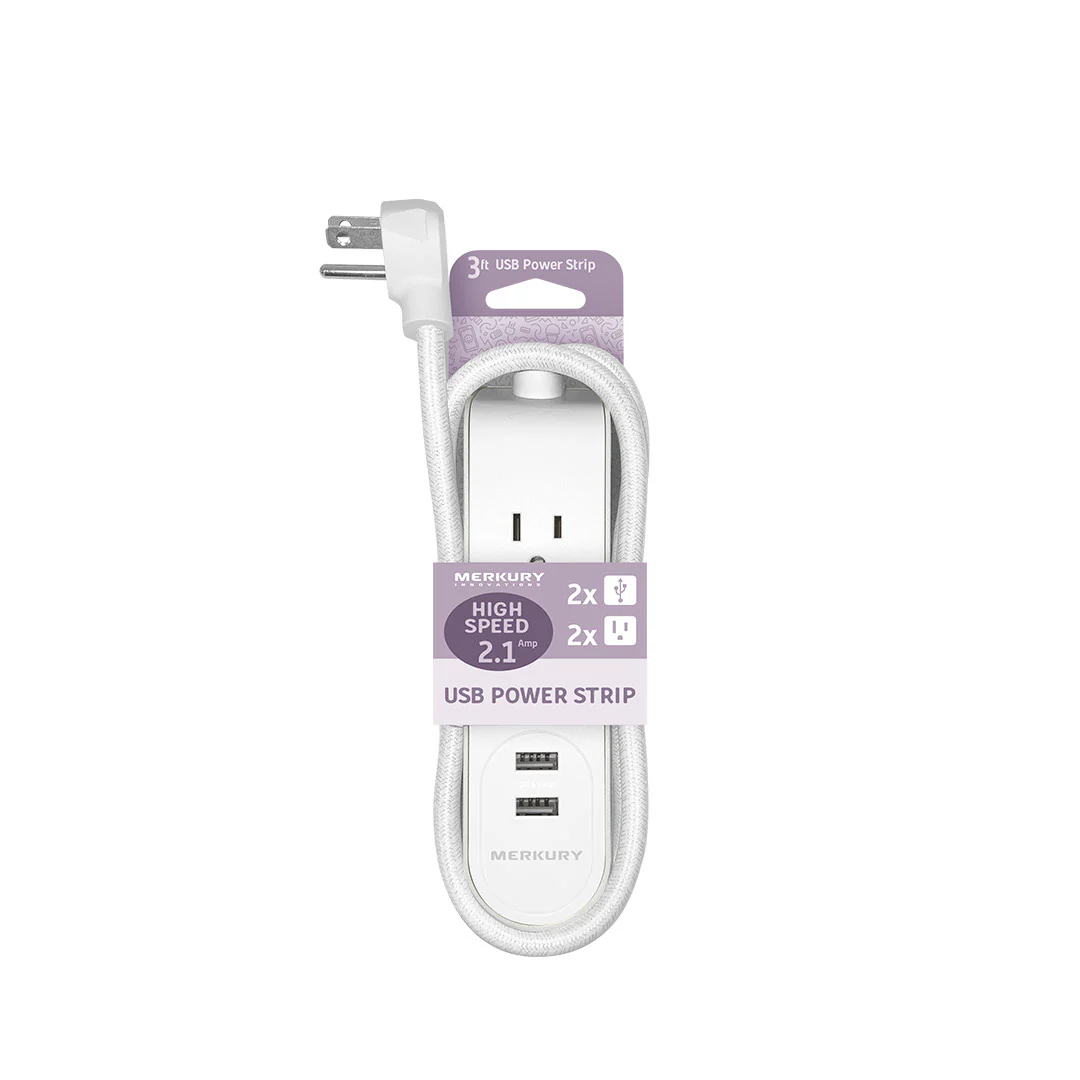 2 AC + 2 USB 2.1A 3 Ft Fabric Power - Image 5
