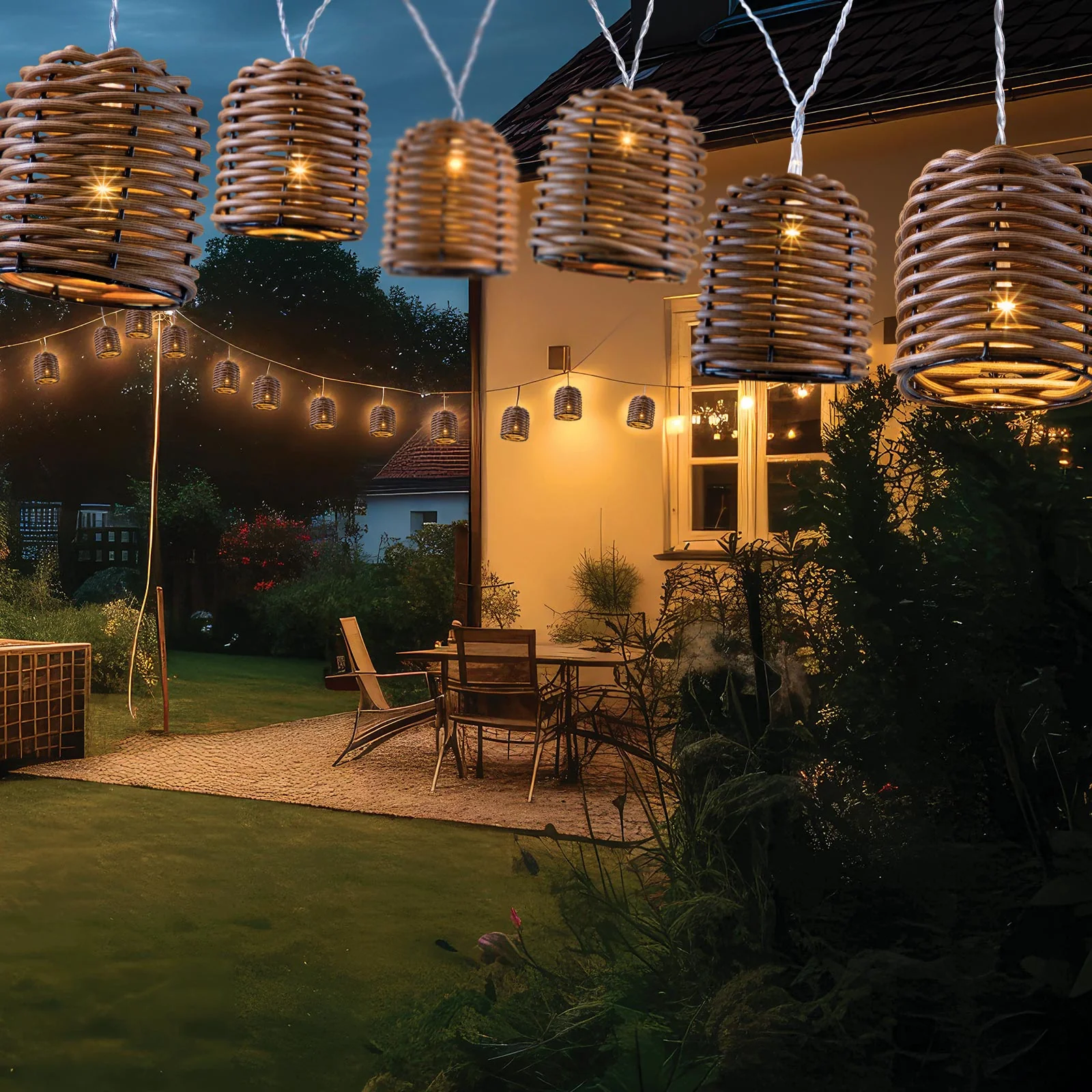 Rattan LED String Lights - Image 2