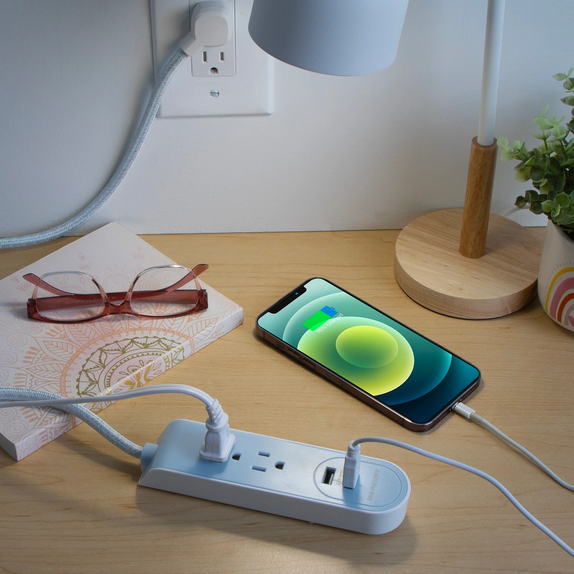 2 AC + 2 USB 2.1A 3 Ft Fabric Power - Image 2