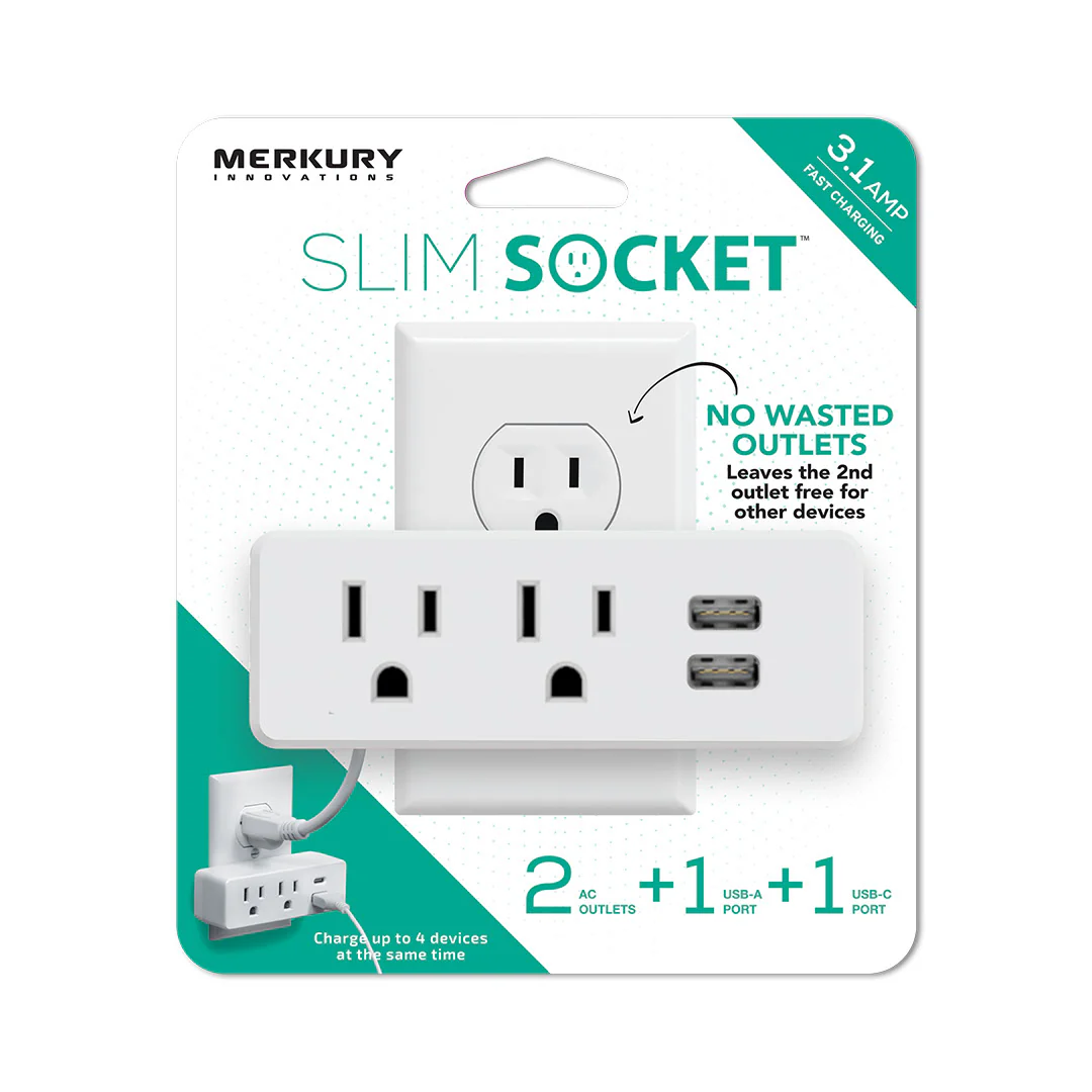 Slim Wall Plate 2 AC + 2 USB -2.1A-White - Image 4