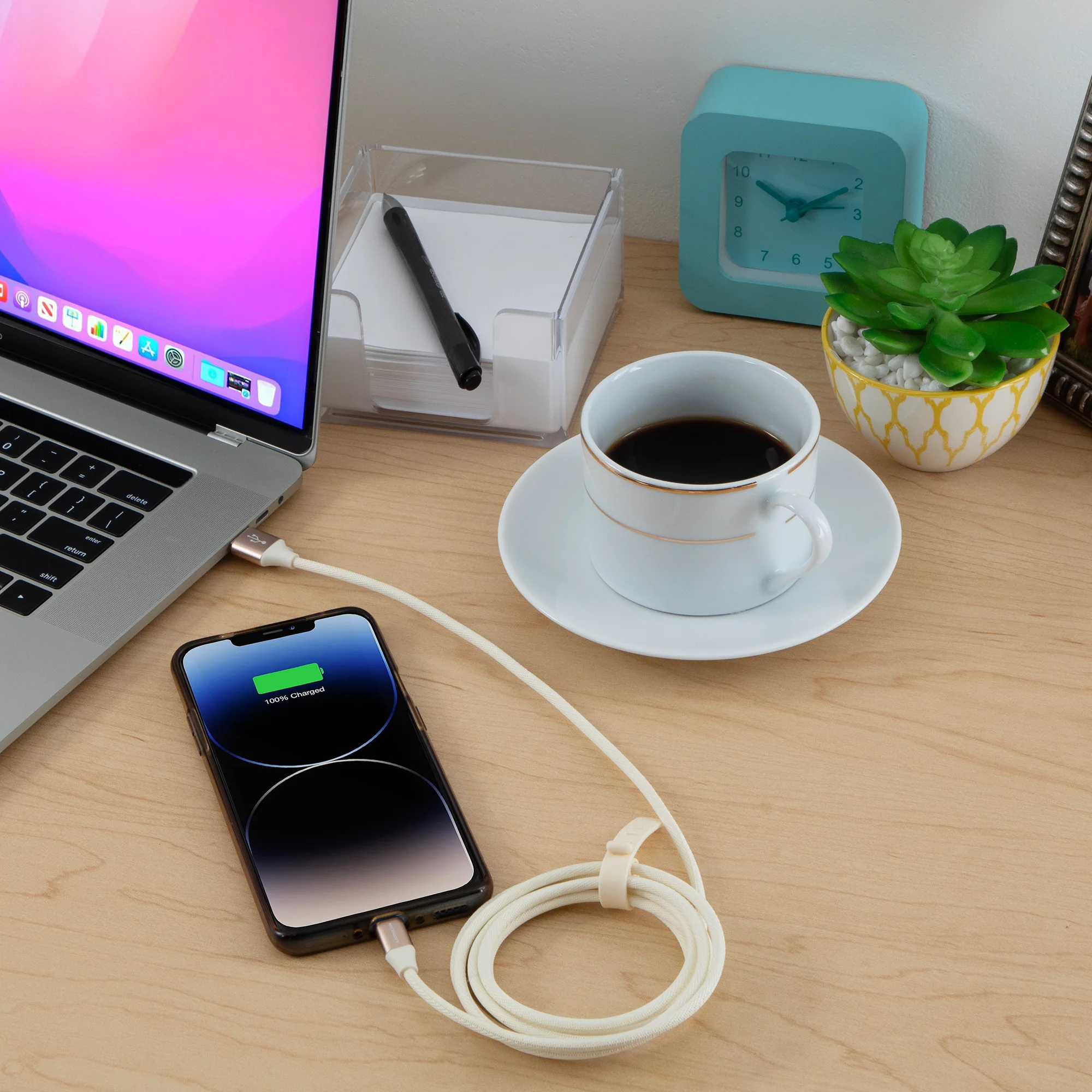 6 Ft Fabric Cable-USB-A to USB-C-Willow - Image 3