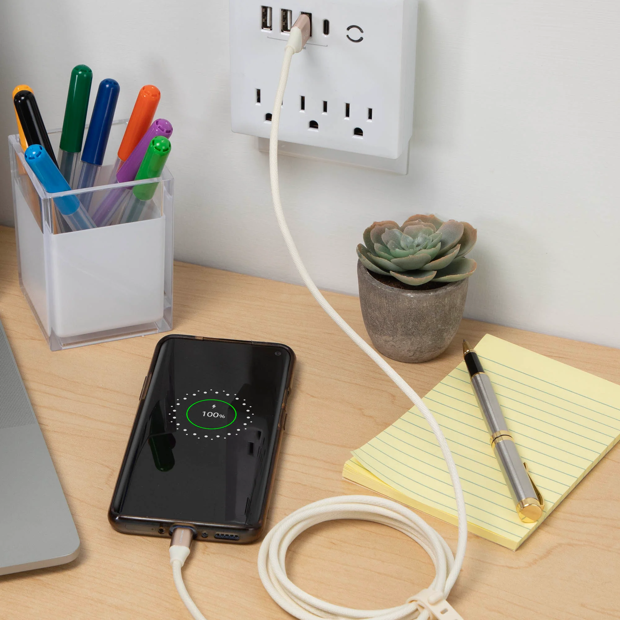 6 Ft Fabric Cable-USB-A to USB-C-Willow - Image 4