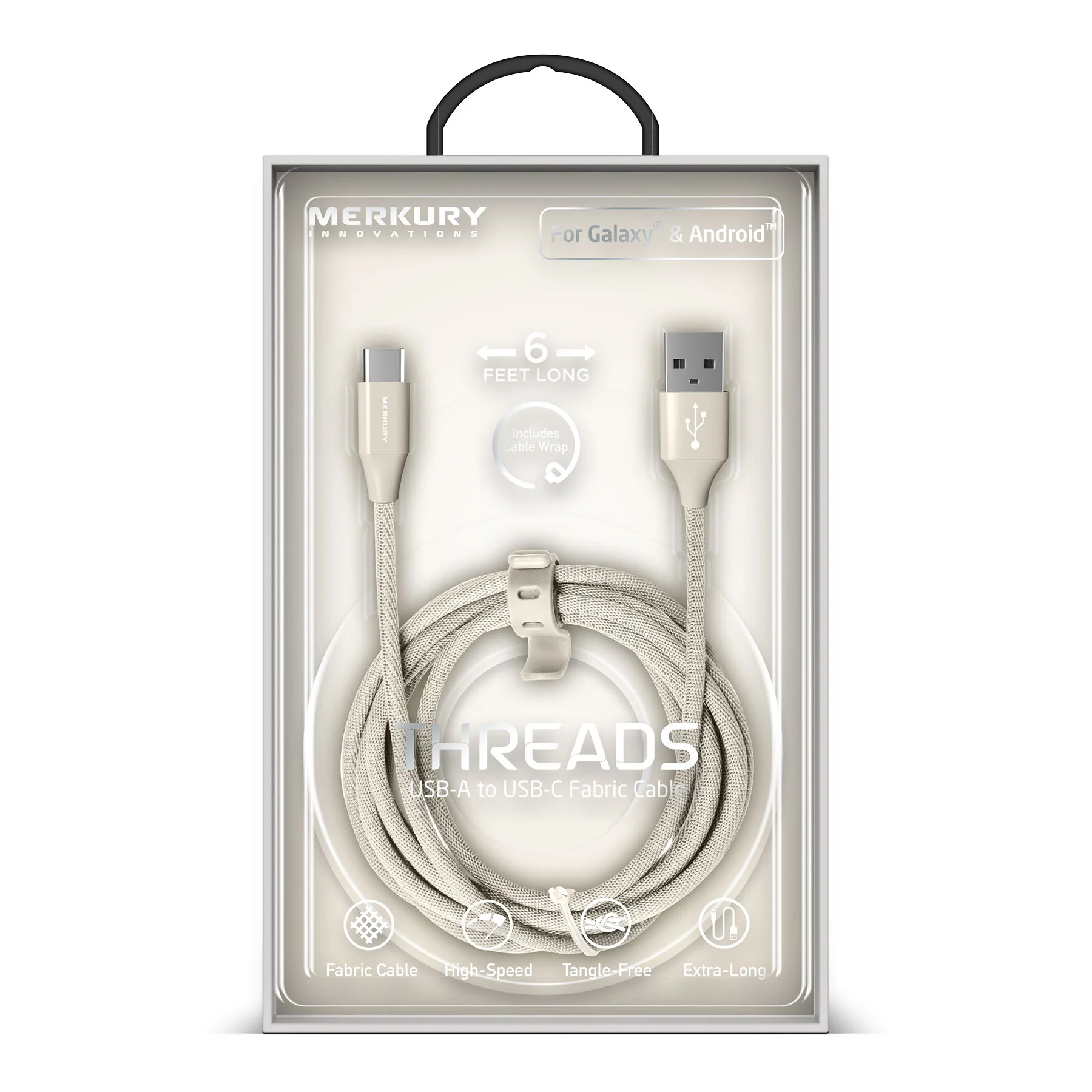 6 Ft Fabric Cable-USB-A to USB-C-Willow - Image 5